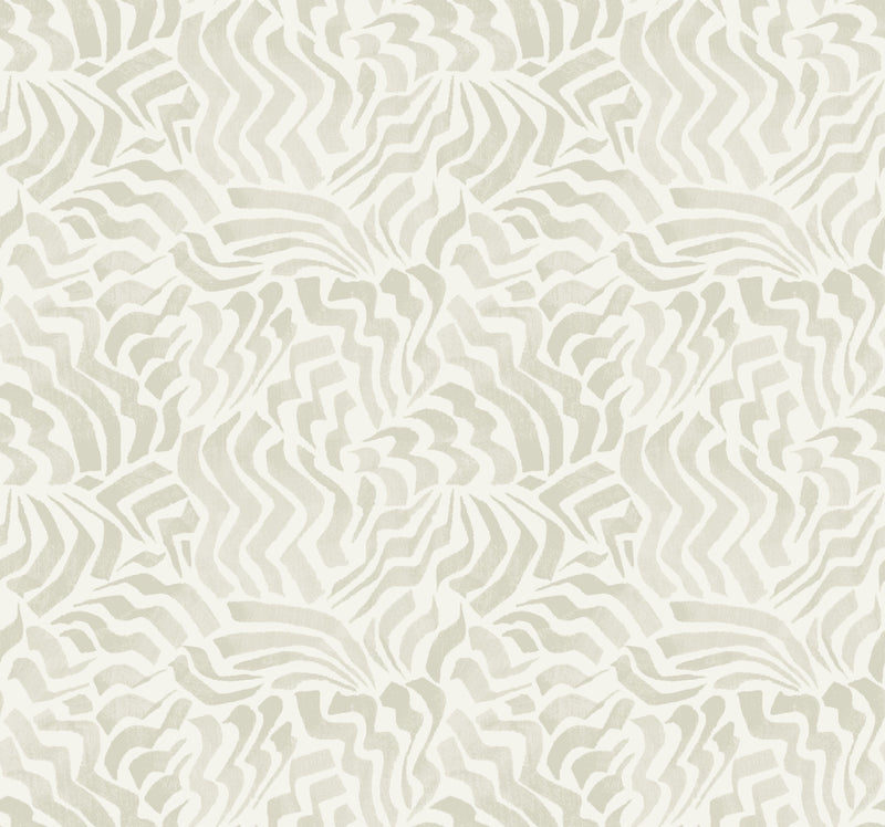 Zora Wave Wallpaper Wallpaper York Designer Series Double Roll Light Grey 