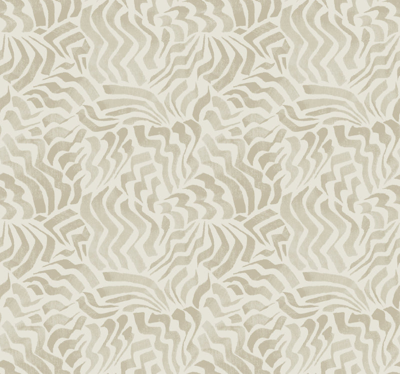 Zora Wave Wallpaper Wallpaper York Designer Series Double Roll Taupe 