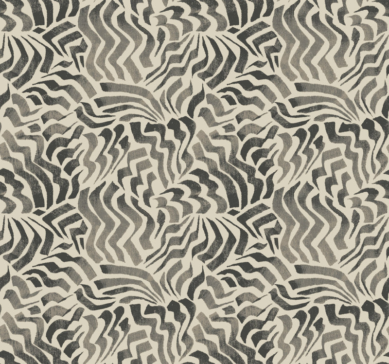 Zora Wave Wallpaper Wallpaper York Designer Series Double Roll Charcoal 