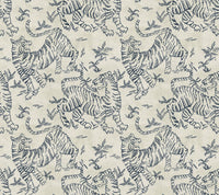 Orly Tigers Wallpaper Wallpaper York Designer Series Double Roll Ecru/Indigo 