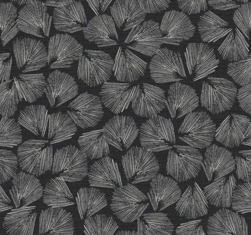 Elora Leaf Wallpaper Wallpaper York Designer Series Double Roll Black 