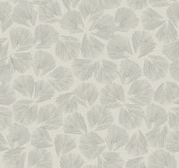 Elora Leaf Wallpaper Wallpaper York Designer Series Double Roll Grey 