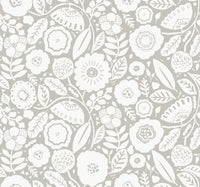 Camille Blossom Wallpaper Wallpaper York Designer Series Double Roll Grey 