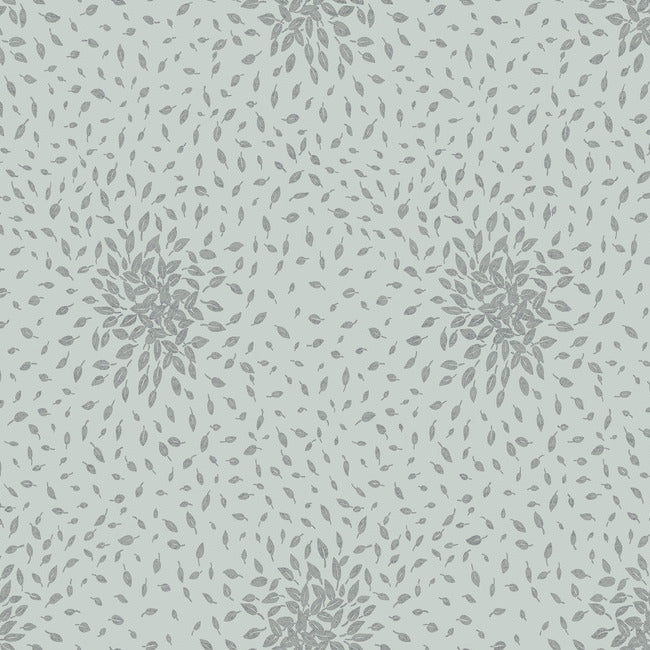 Petite Leaves Wallpaper Wallpaper Antonina Vella Double Roll Spa/Silver 