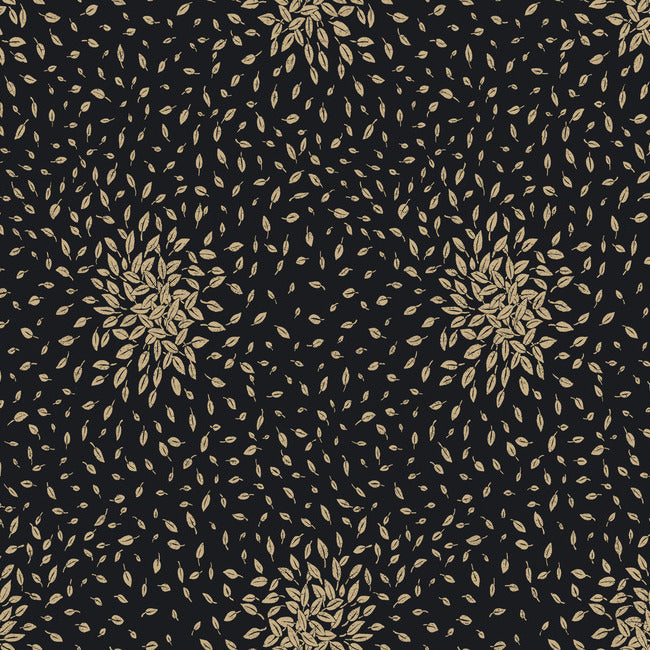 Petite Leaves Wallpaper Wallpaper Antonina Vella Double Roll Black/Gold 