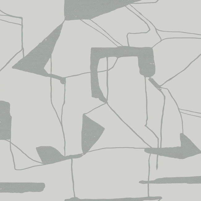Abstract Geo Wallpaper Wallpaper Antonina Vella Double Roll Fog/Silver 