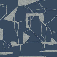 Abstract Geo Wallpaper Wallpaper Antonina Vella Double Roll Navy/Silver 