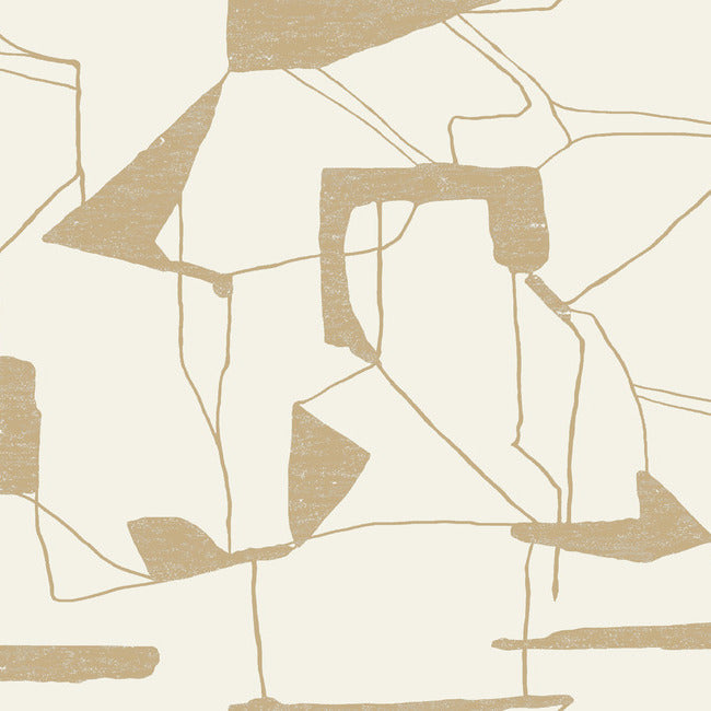Abstract Geo Wallpaper Wallpaper Antonina Vella Double Roll Cream/Gold 