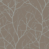 Trees Silhouette Wallpaper Wallpaper Antonina Vella Double Roll Mocha/Silver 