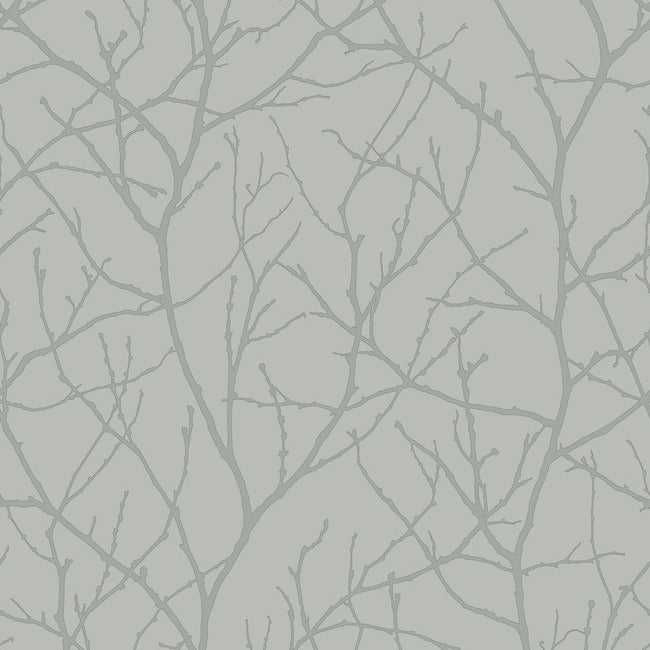 Trees Silhouette Wallpaper Wallpaper Antonina Vella Double Roll Smokey Blue/Silver 