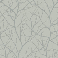 Trees Silhouette Wallpaper Wallpaper Antonina Vella Double Roll Eucalyptus/Silver 