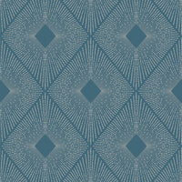 Harlowe Wallpaper Wallpaper Antonina Vella Double Roll Blue/Silver 