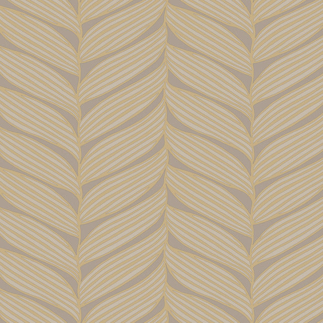 Luminous Leaves Wallpaper Wallpaper Antonina Vella Double Roll Grey/Gold 