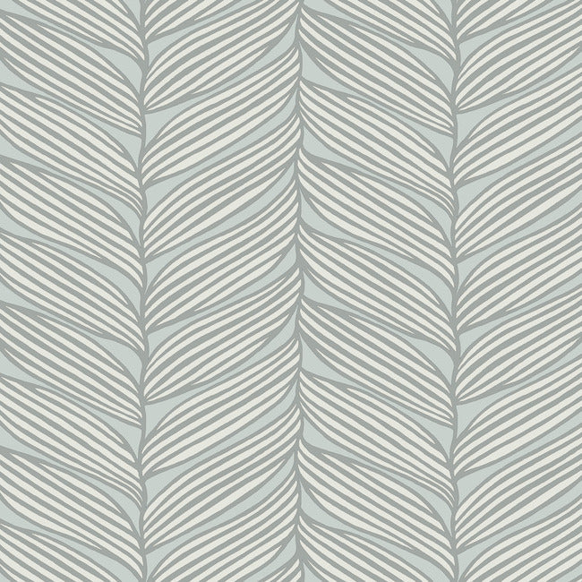 Luminous Leaves Wallpaper Wallpaper Antonina Vella Double Roll Spa/Silver 