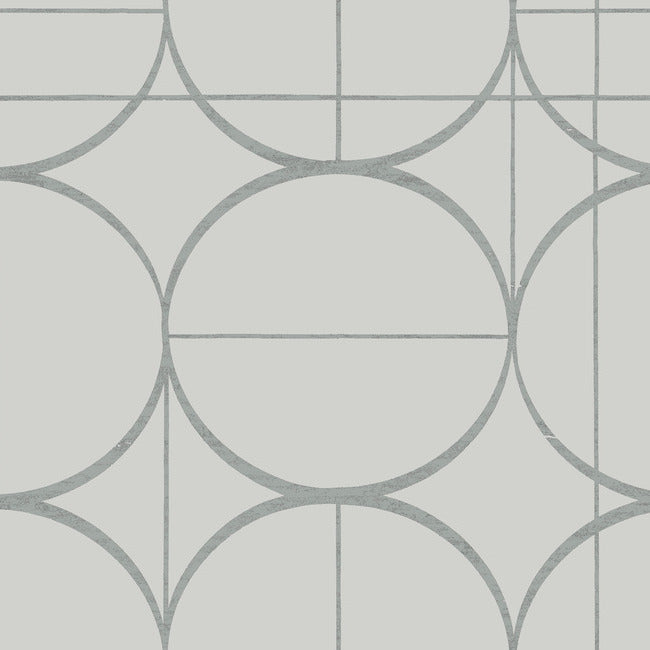 Sun Circles Wallpaper Wallpaper Antonina Vella Double Roll Fog/Silver 