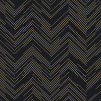 Polished Chevron Wallpaper Wallpaper Antonina Vella Double Roll Black/Gold 