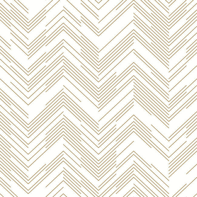 Polished Chevron Wallpaper Wallpaper Antonina Vella Double Roll White/Gold 