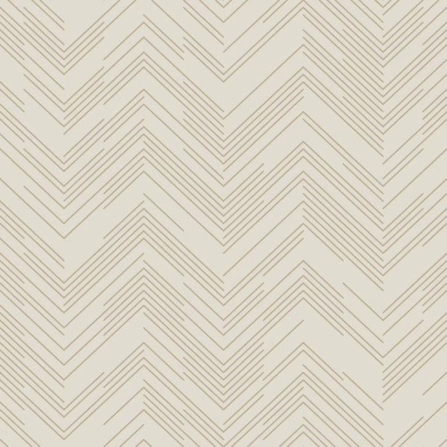 Polished Chevron Wallpaper Wallpaper Antonina Vella Double Roll Cream/Gold 