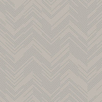 Polished Chevron Wallpaper Wallpaper Antonina Vella Double Roll Taupe/Silver 