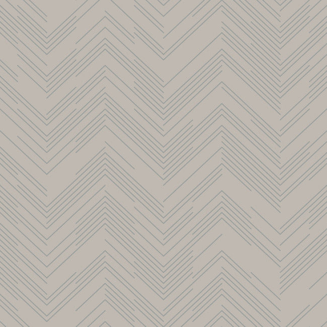 Polished Chevron Wallpaper Wallpaper Antonina Vella Double Roll Taupe/Silver 