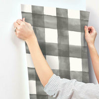 Watercolor Check Wallpaper Wallpaper Magnolia Home   