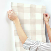 Watercolor Check Wallpaper Wallpaper Magnolia Home   