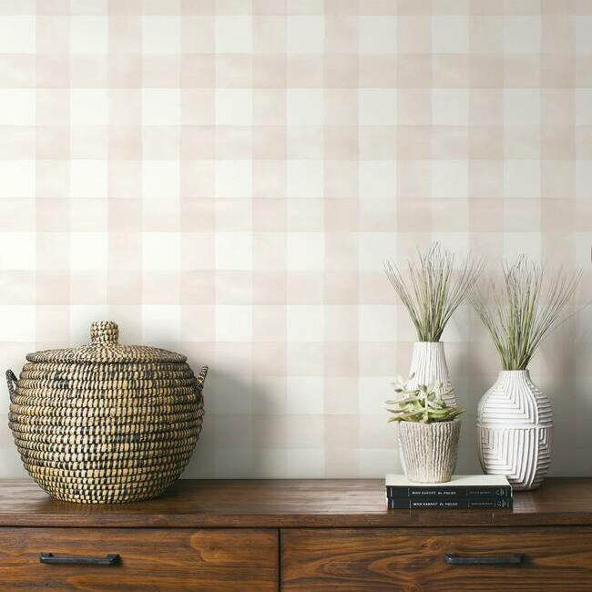 Watercolor Check Wallpaper Wallpaper Magnolia Home   