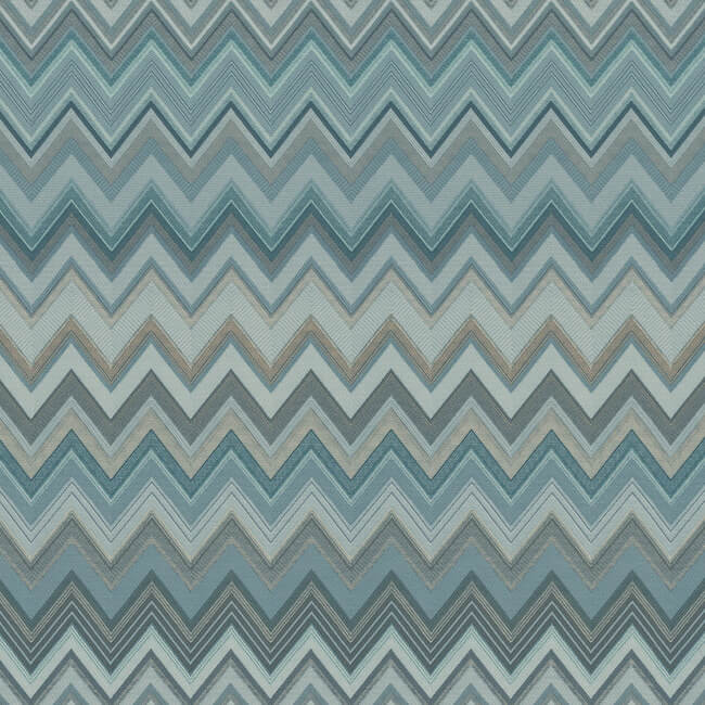 Happy Zig Zag Wallpaper Wallpaper York Designer Series Yard Blue/Multi 