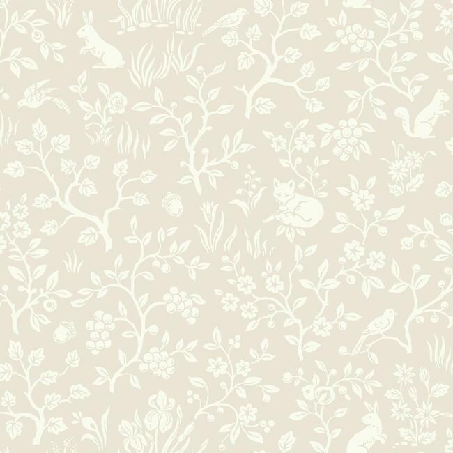 Fox & Hare Wallpaper Wallpaper Magnolia Home Double Roll Ella Rose / Soft Pink 