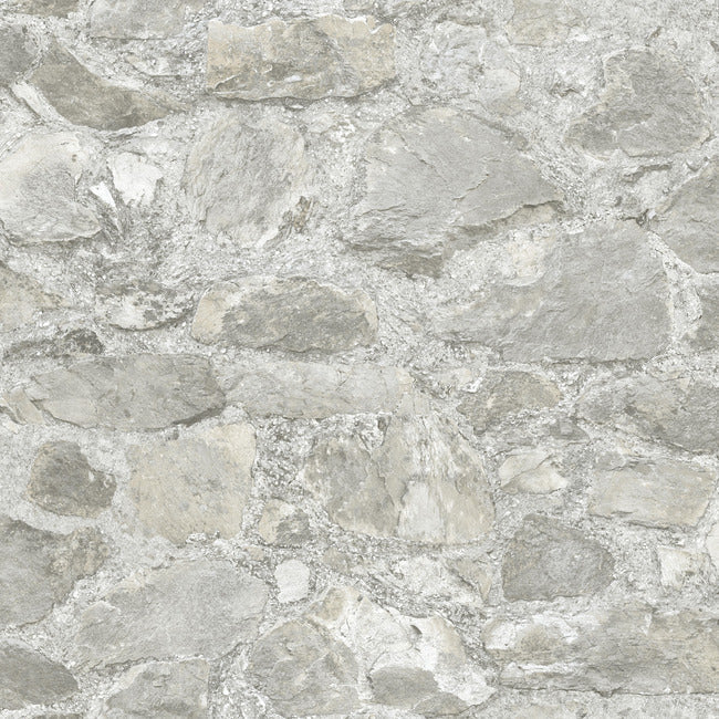 Field Stone Wallpaper Wallpaper York Double Roll Grey 