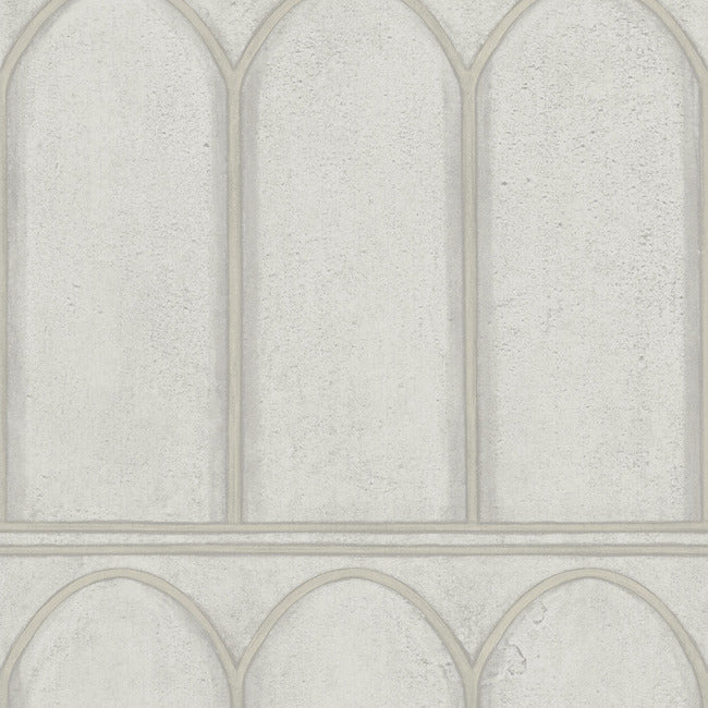 Arches Wallpaper Wallpaper York Double Roll Grey/Pearl 