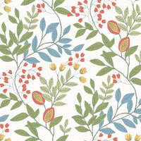 Eden Retreat Wallpaper Wallpaper York Double Roll White/Multi 