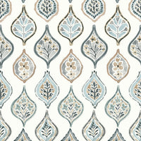 Marketplace Motif Wallpaper Wallpaper York Double Roll White/Neutral/Blue 