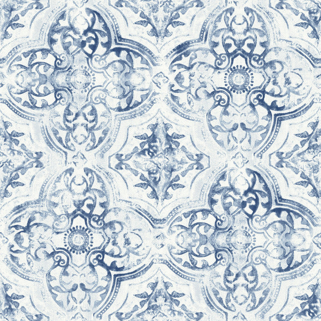Quartet Wallpaper Wallpaper York Double Roll White/Blue 