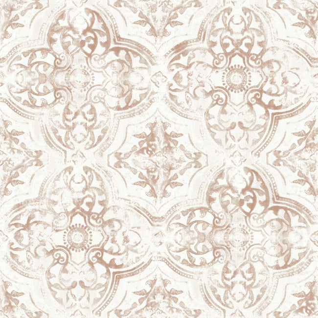 Quartet Wallpaper Wallpaper York Double Roll Neutral/Terracotta 