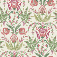 Seaside Jacobean Wallpaper Wallpaper York Double Roll Beige/Green/Red 
