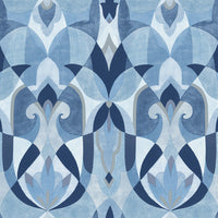 Malta Wallpaper Wallpaper York Double Roll Blue/Silver 