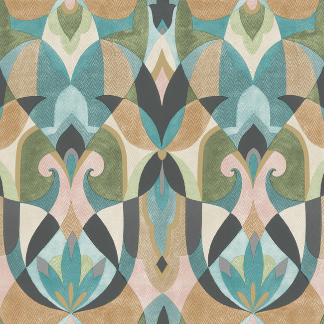 Malta Wallpaper Wallpaper York Double Roll Multi/Gold 