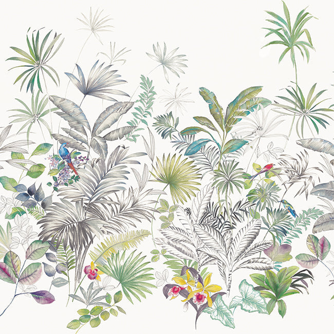Tropical Study Mural Wall Mural York Wallcoverings Each White 