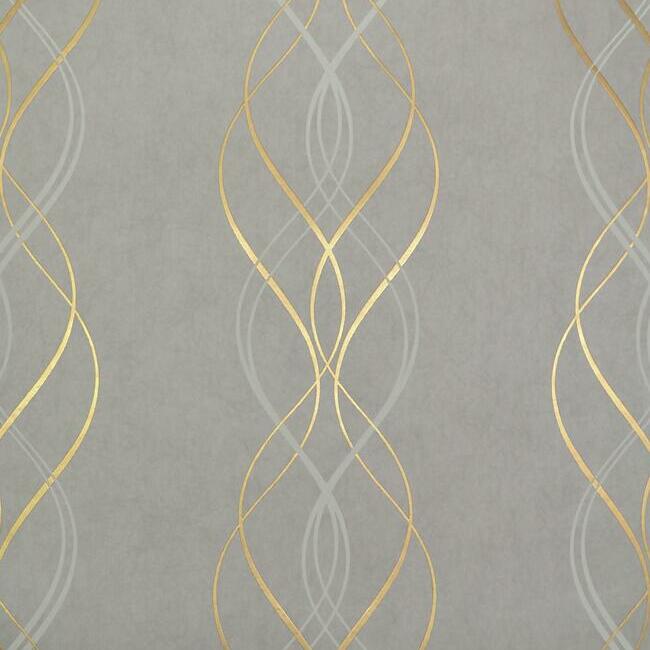 Aurora Wallpaper Wallpaper Antonina Vella Double Roll Grey/Gold 