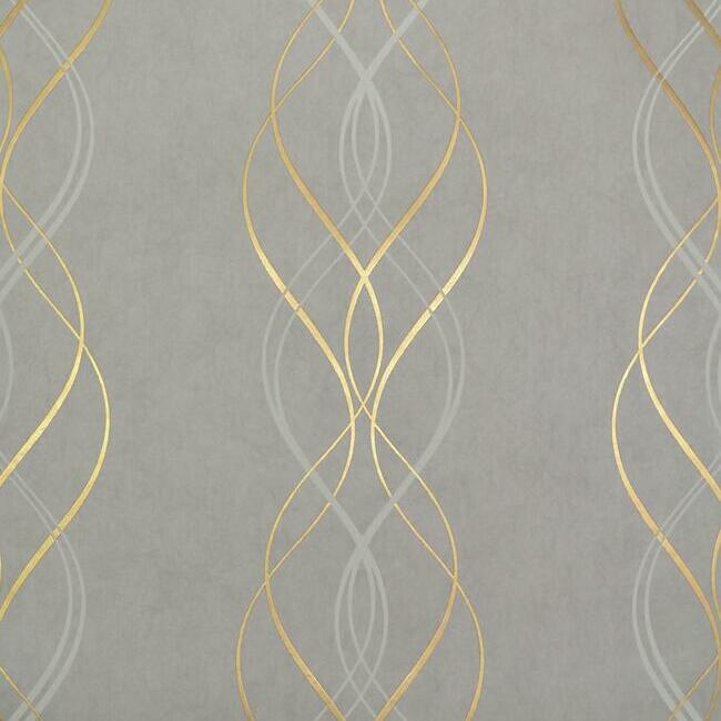 Aurora Wallpaper Wallpaper Antonina Vella Double Roll Grey/Gold 