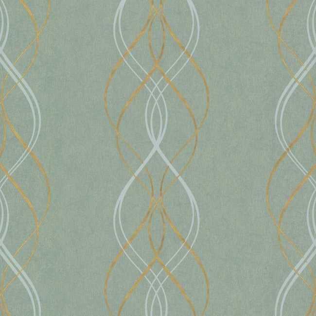 Aurora Wallpaper Wallpaper Antonina Vella Double Roll Blue/Gold 