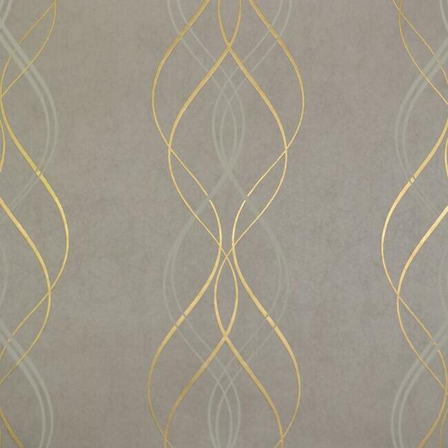 Aurora Wallpaper Wallpaper Antonina Vella Double Roll Khaki/Gold 