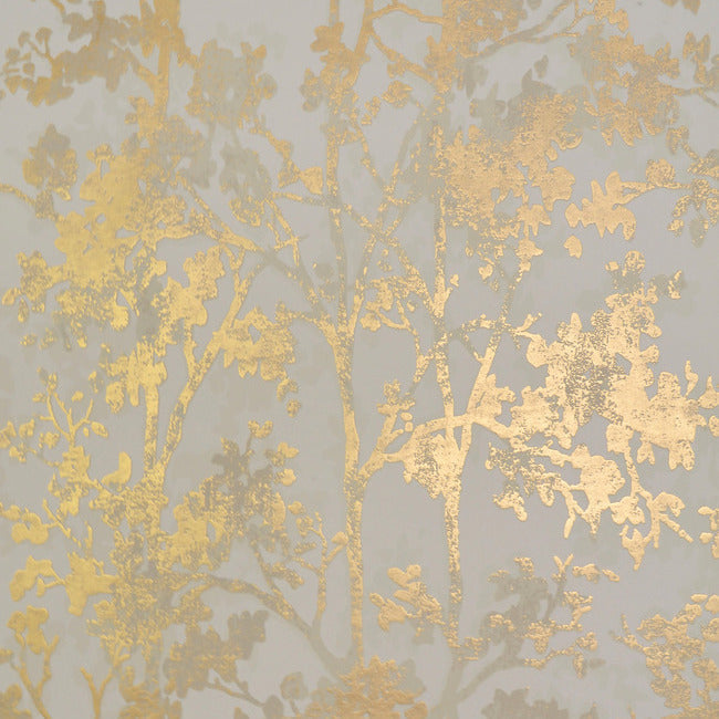 Shimmering Foliage Wallpaper Wallpaper Antonina Vella Double Roll Almond/Gold 