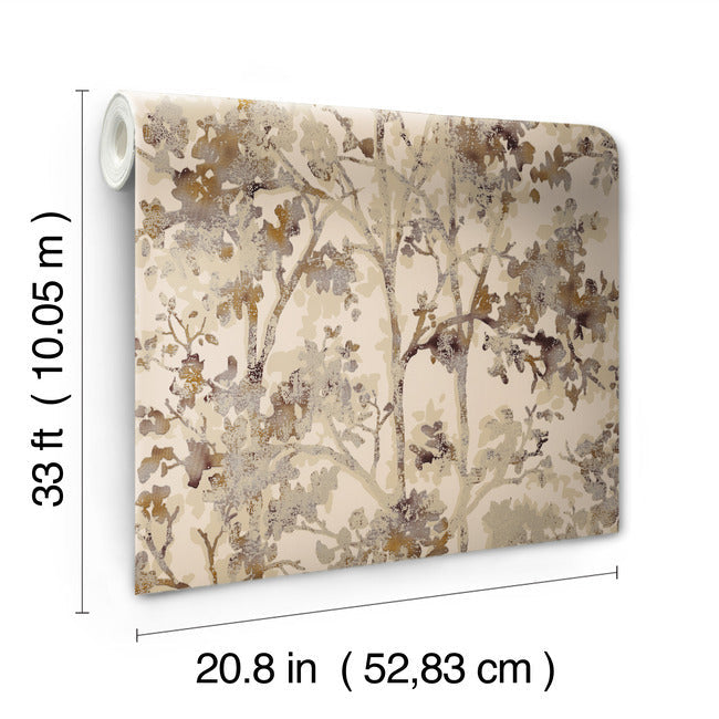 Shimmering Foliage Wallpaper Wallpaper Antonina Vella   