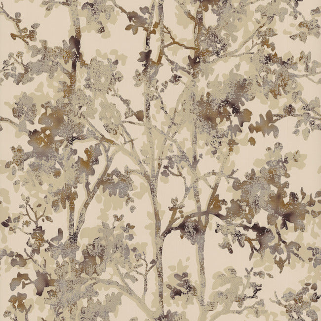 Shimmering Foliage Wallpaper Wallpaper Antonina Vella Double Roll Khaki/Multi 