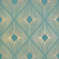 Harlowe Wallpaper Wallpaper Antonina Vella Double Roll Teal/Gold 