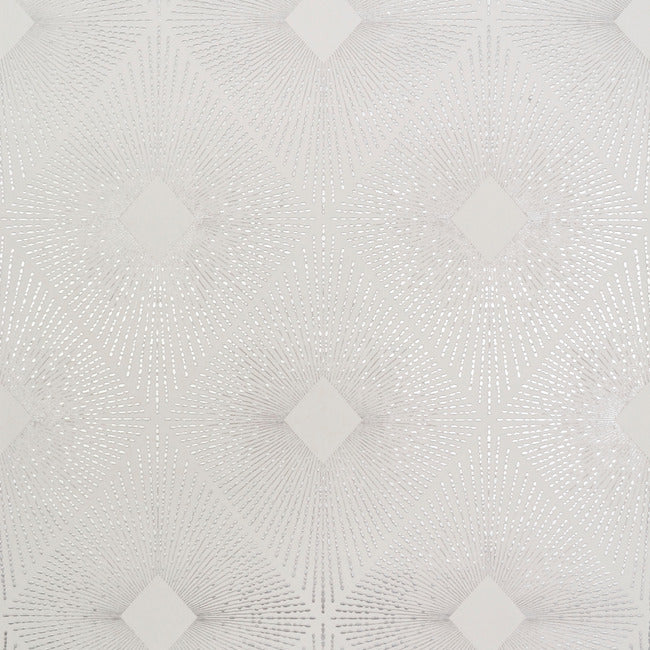 Harlowe Wallpaper Wallpaper Antonina Vella Double Roll White/Silver 