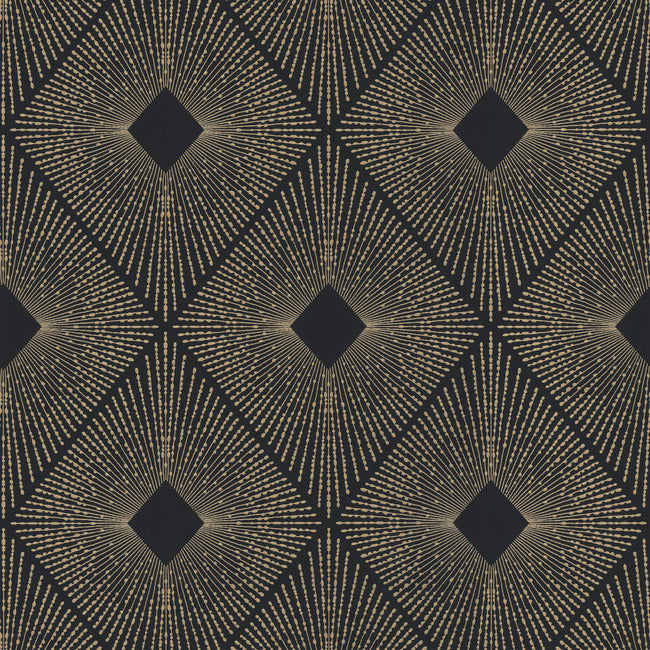Harlowe Wallpaper Wallpaper Antonina Vella Double Roll Black/Gold 
