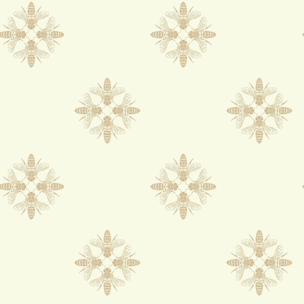 Honey Bee Wallpaper Wallpaper York Double Roll Gold/Cream 